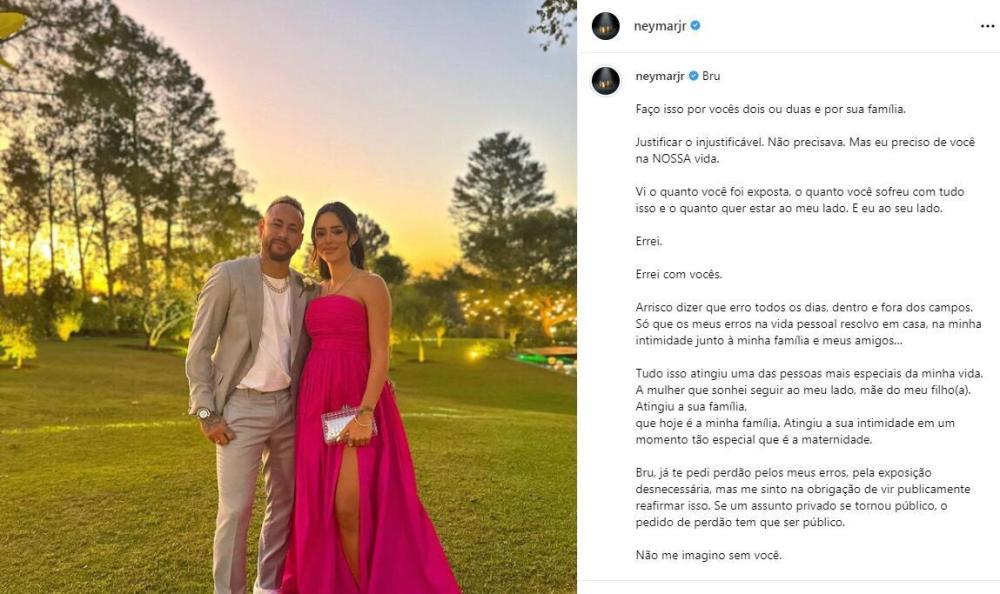 出轨！内马尔向女友公开道歉：无法想象没有你的生活 永远在一起