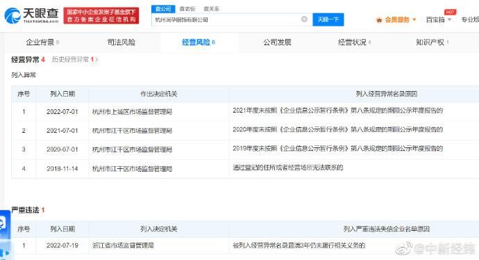 林生斌关联服饰公司被吊销，该公司被列入严重违法失信名单