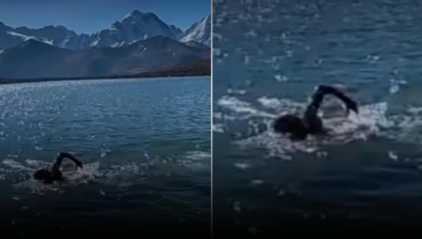 网曝一男子在木雅措湖泊游泳引质疑 甘孜文广旅局：任何人不得在高原湖泊河流游泳