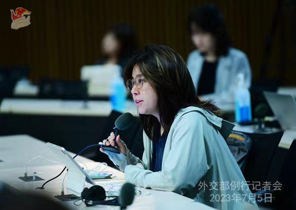 2023年7月5日外交部发言人汪文斌主持例行记者会