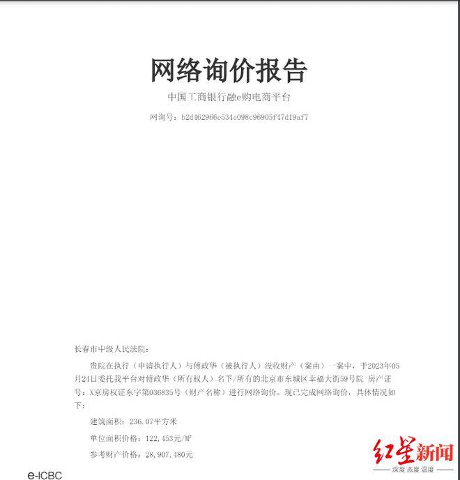 起拍价近2000万，“落马”正部级官员傅政华北京罚没房产即将被法拍