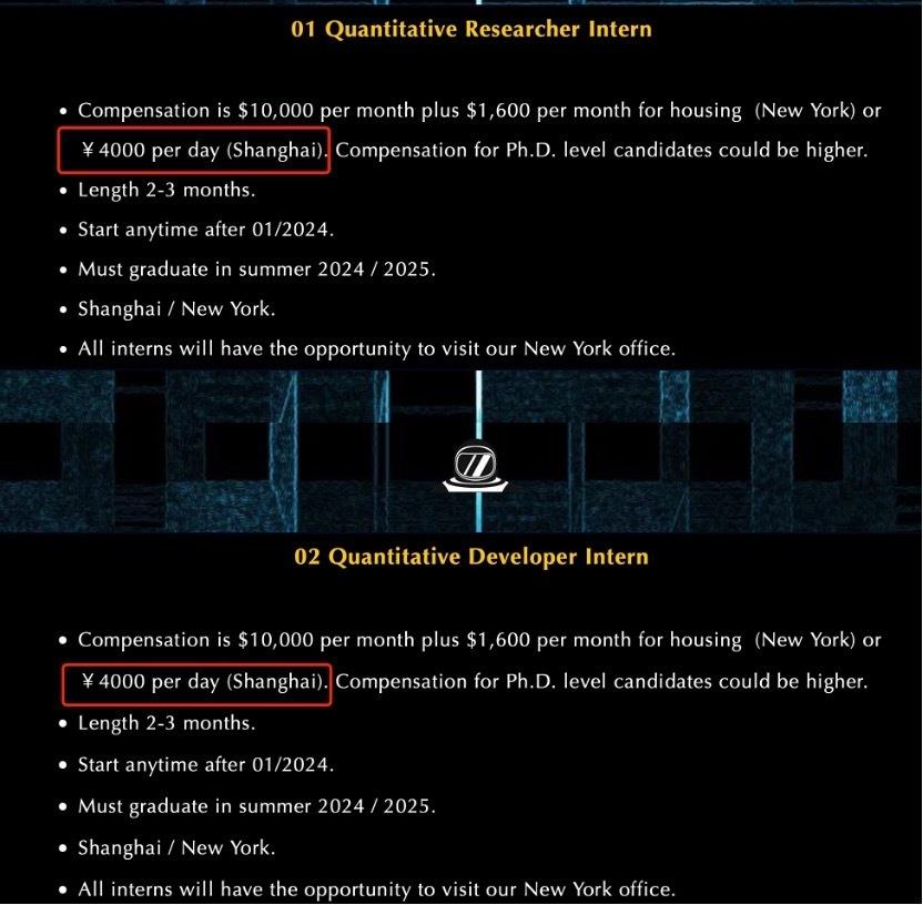 日薪4000元招实习生，背后量化私募浮出水面，多家头部量化：我们给不起