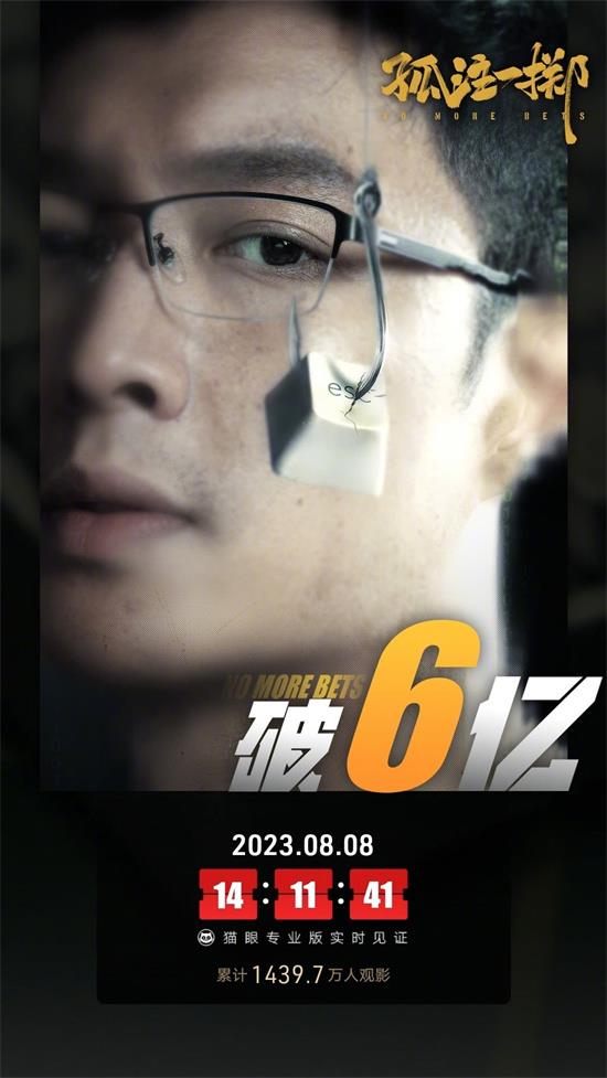 反诈题材电影《孤注一掷》上映首日总票房破6亿