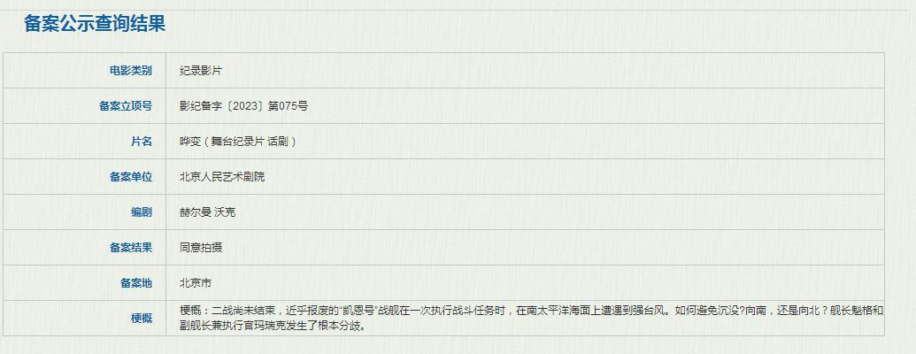 人艺备案！话剧《哗变》《茶馆》舞台纪录片立项